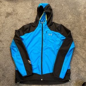 Men’s Under Armour Lightweight Windbreaker, Size Large, Blue and Black